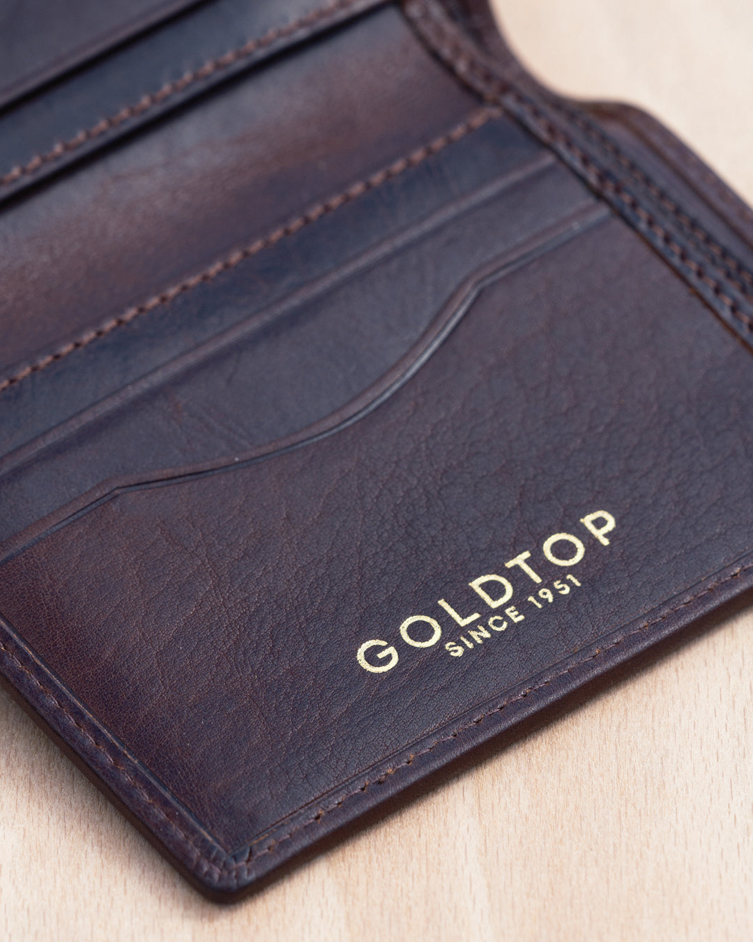 Vertical Leather Bifold Wallet