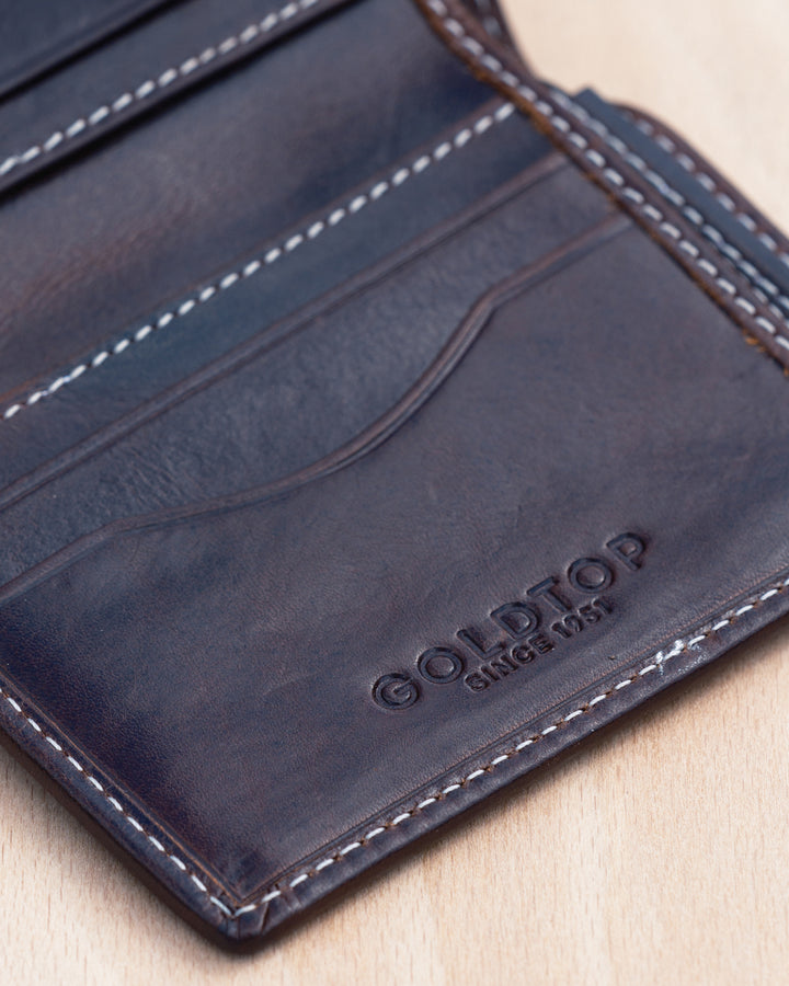 Vertical Leather Bifold Wallet