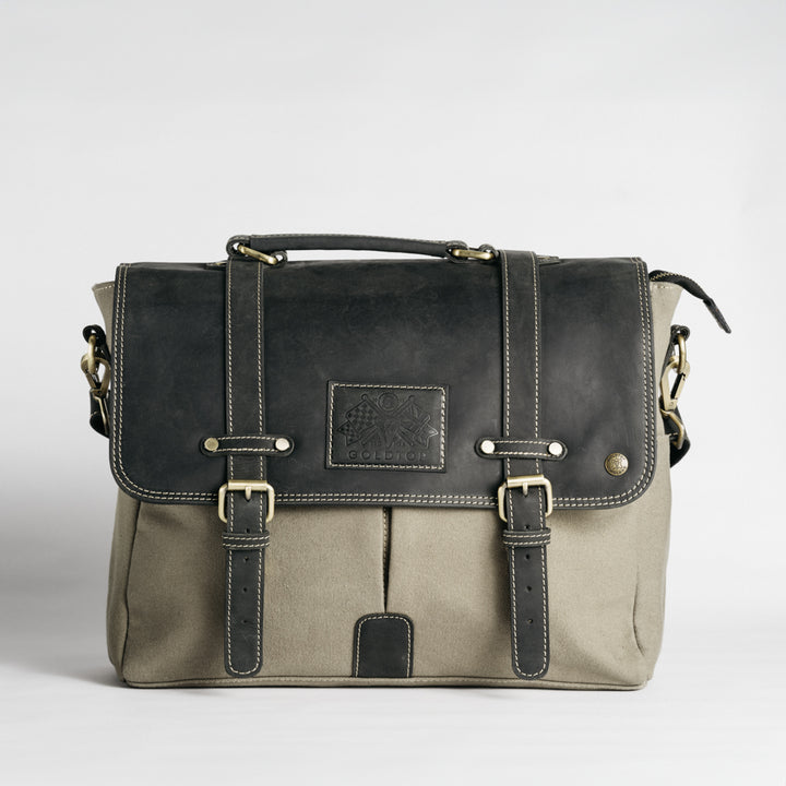 Canvas & Leather Messenger Bag