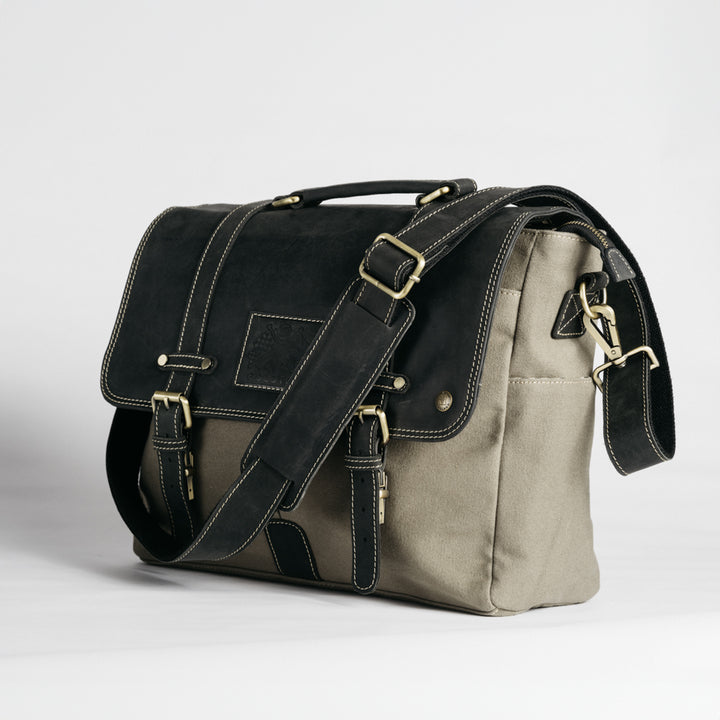 Canvas & Leather Messenger Bag