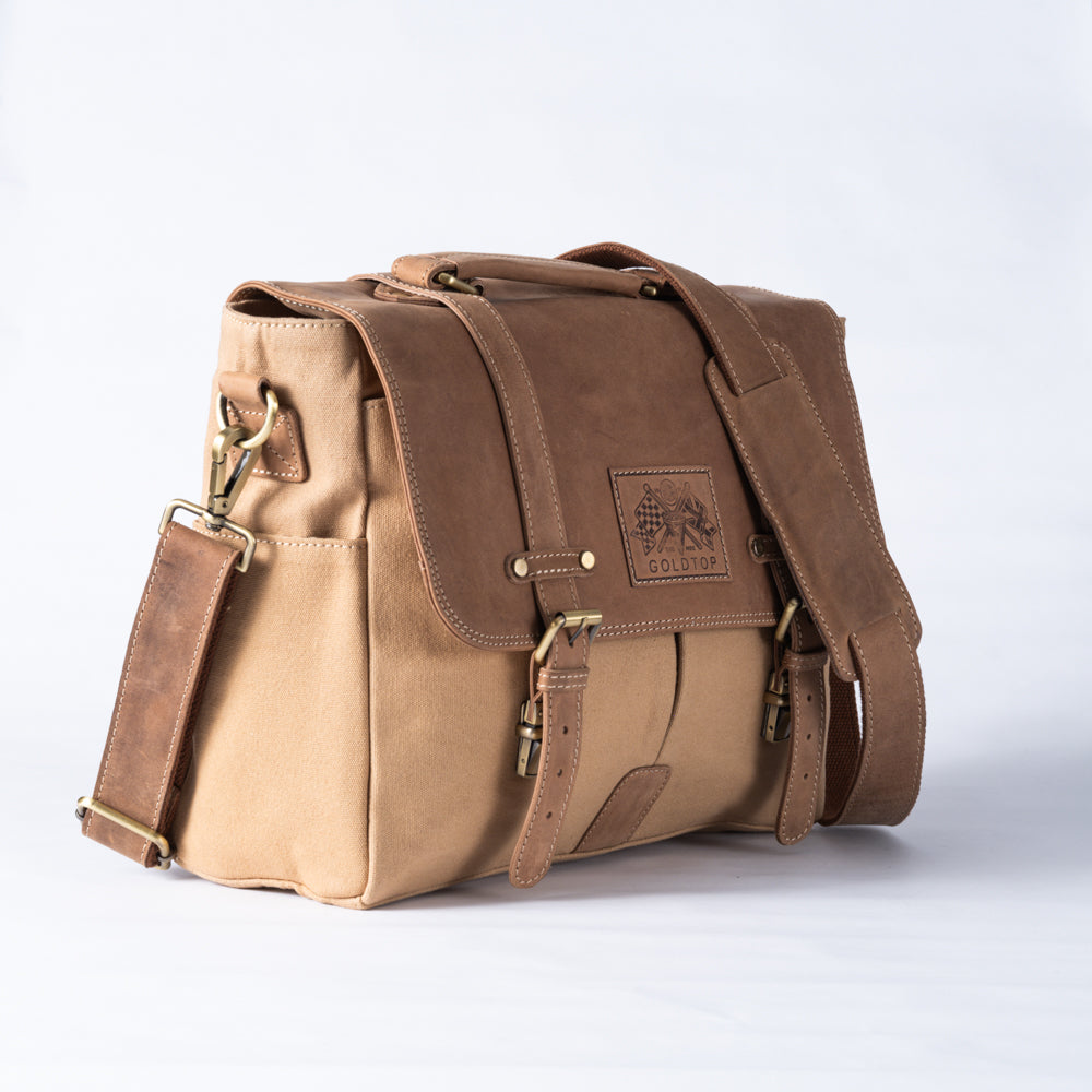 Canvas & Leather Messenger Bag