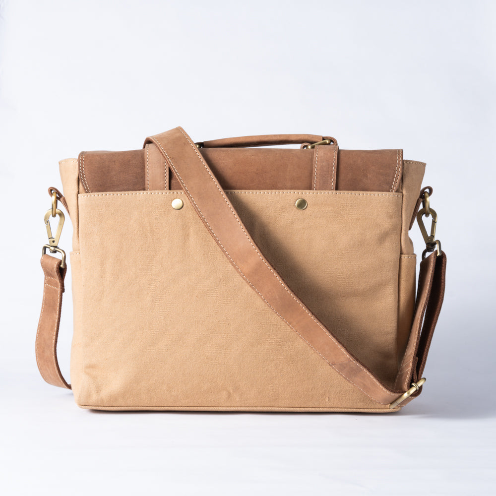 Canvas & Leather Messenger Bag