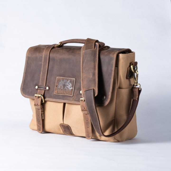 Canvas & Leather Messenger Bag