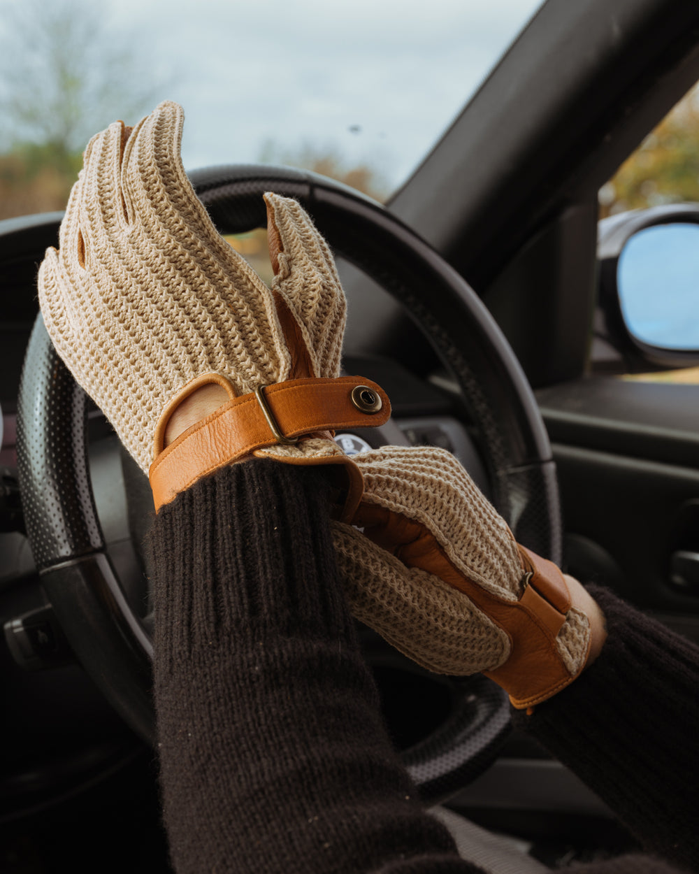 Deerskin Leather String Back Driving Gloves