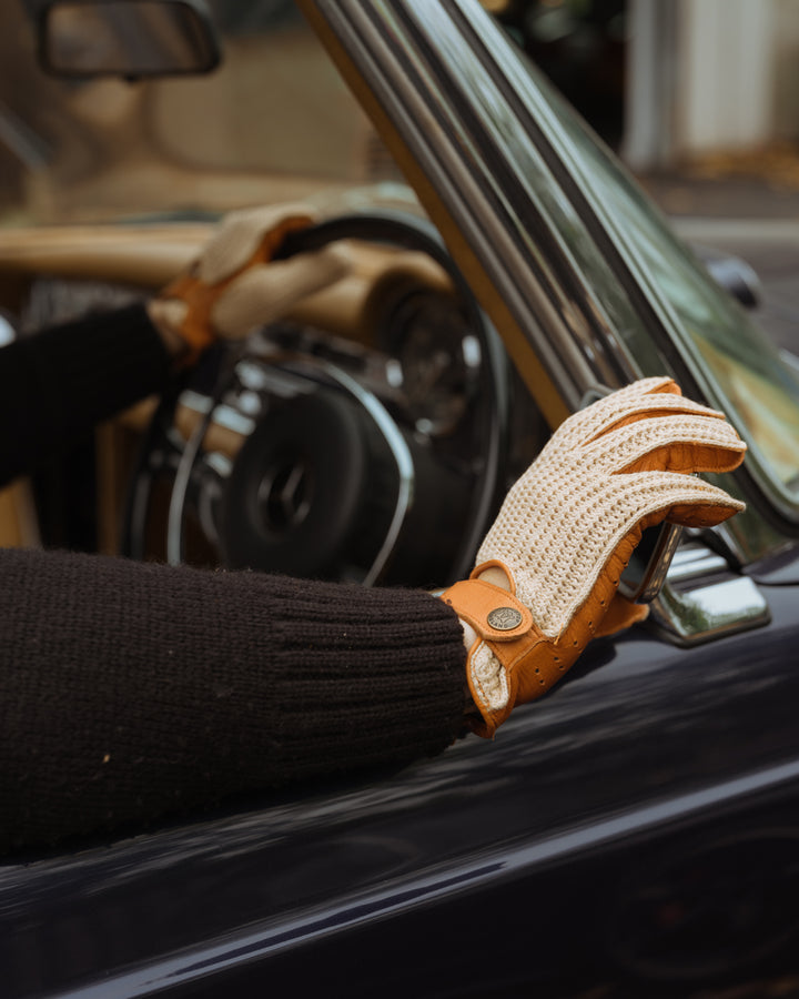 Deerskin Leather String Back Driving Gloves