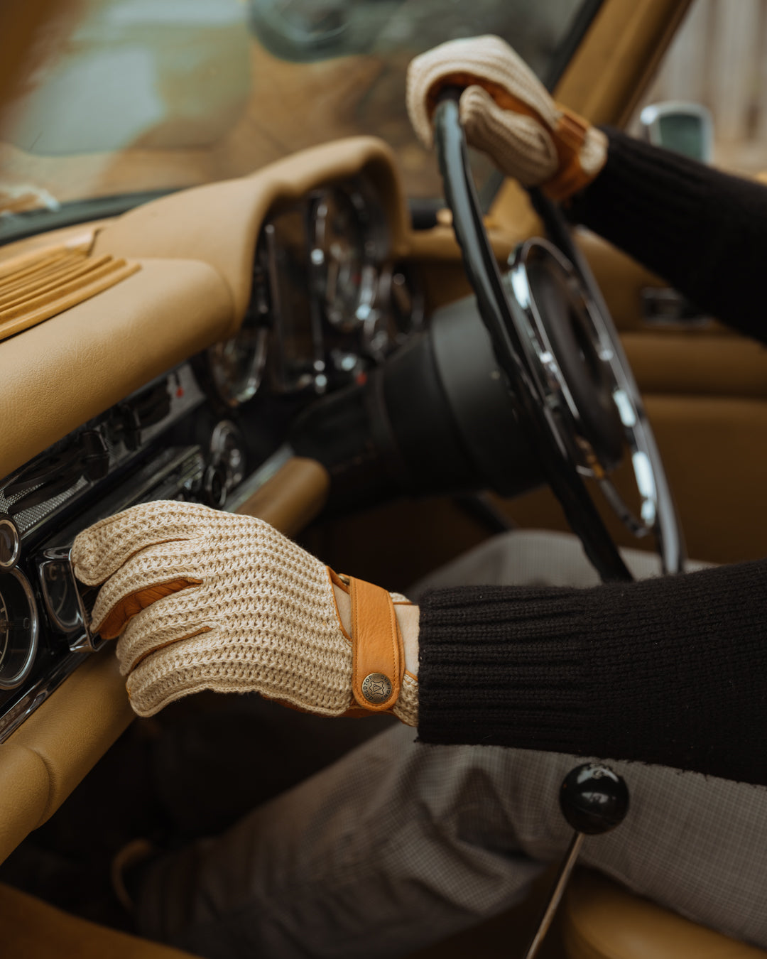 Deerskin Leather String Back Driving Gloves