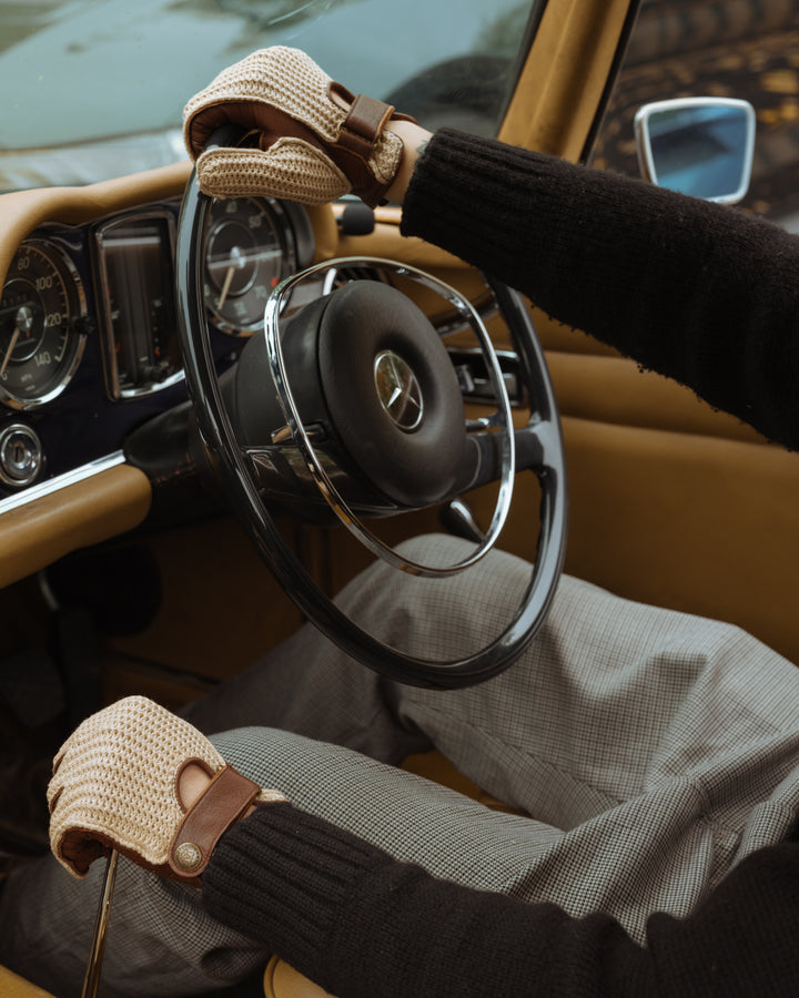Deerskin Leather String Back Driving Gloves