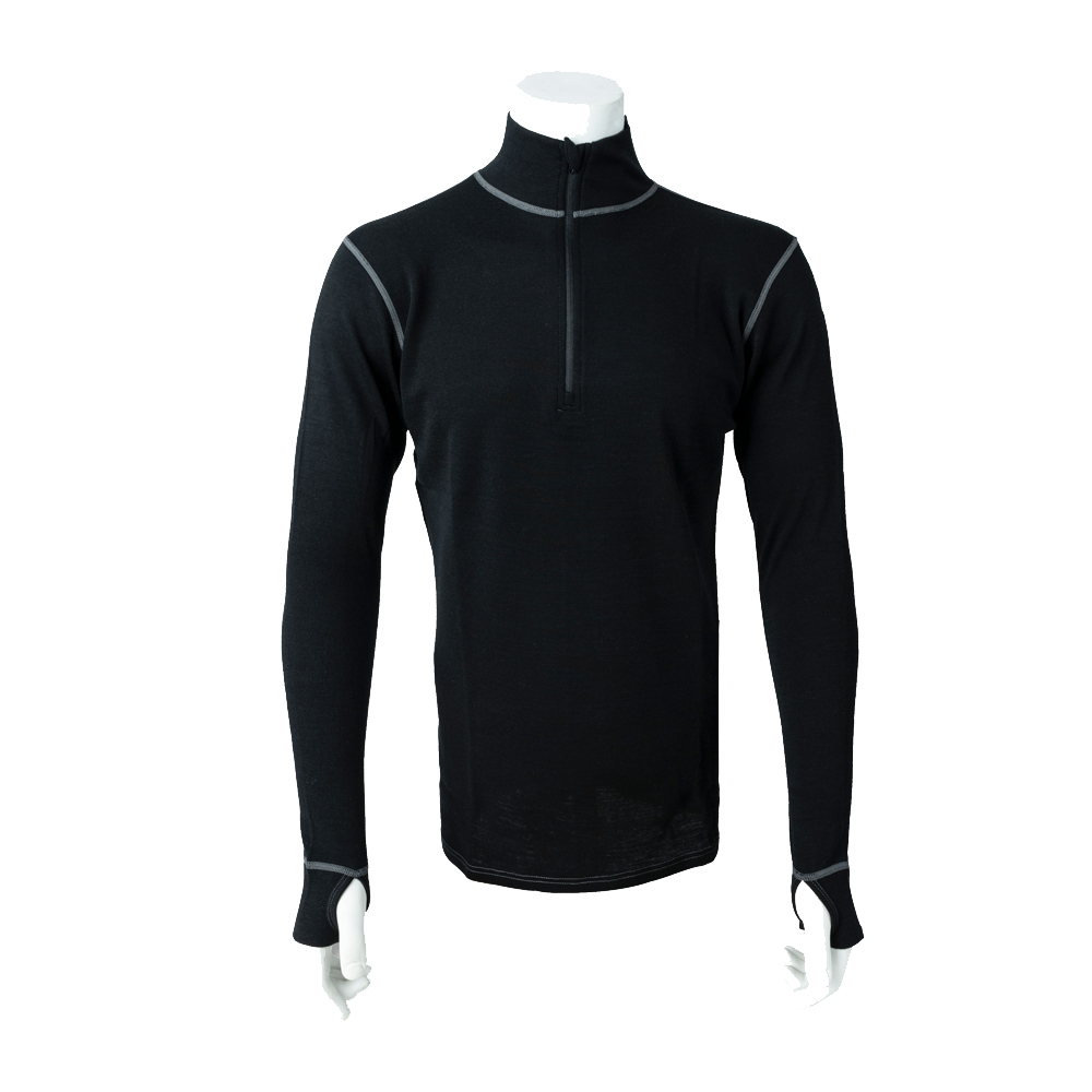100 Merino Wool Zip Up Base Layer