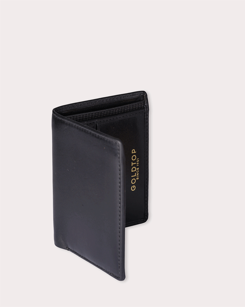 Vertical Leather Bifold Wallet