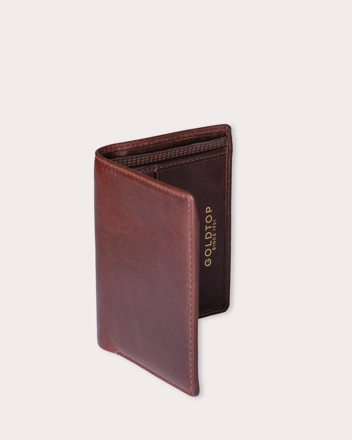 Vertical Leather Bifold Wallet