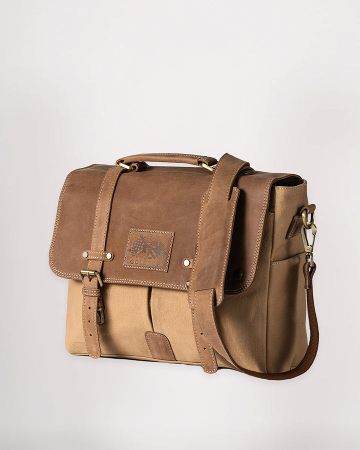 Canvas & Leather Messenger Bag