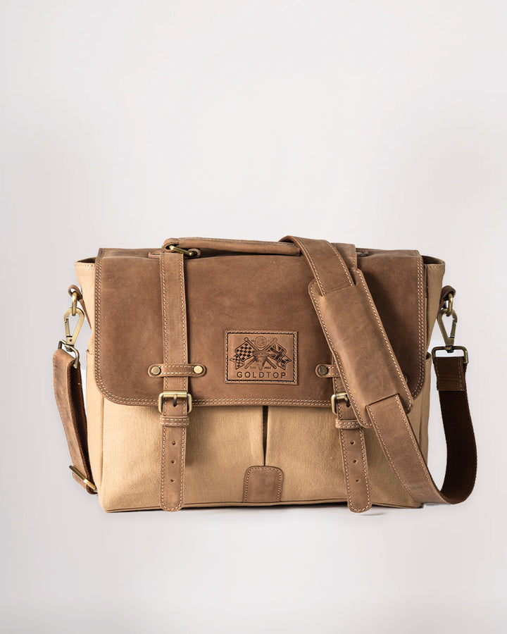 Canvas & Leather Messenger Bag