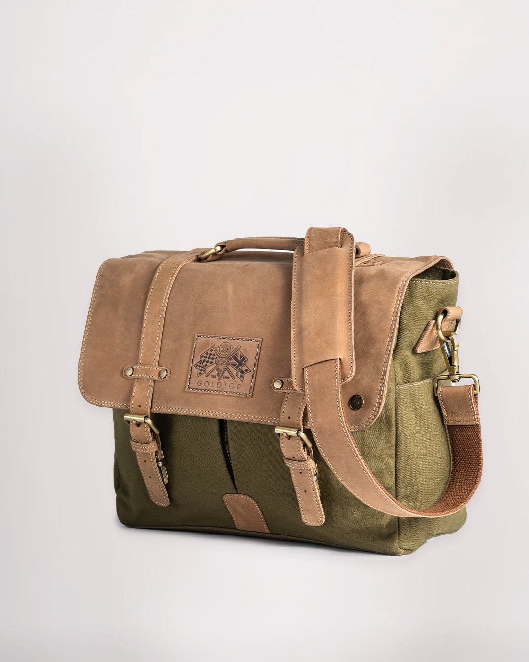 Canvas & Leather Messenger Bag