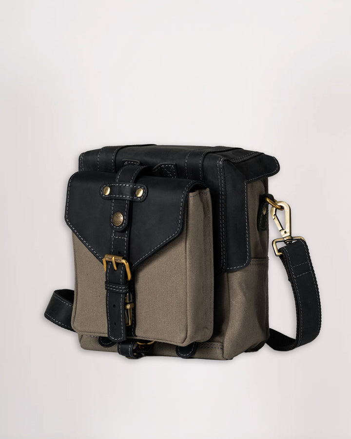 Canvas & Leather Tank Bag - Small