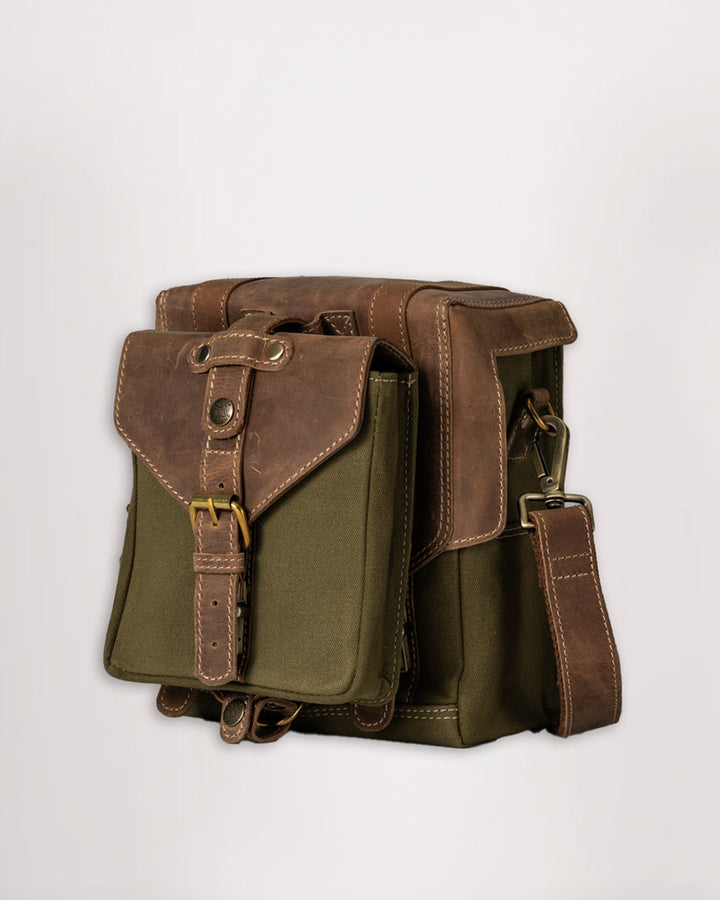 Canvas & Leather Tank Bag - Large