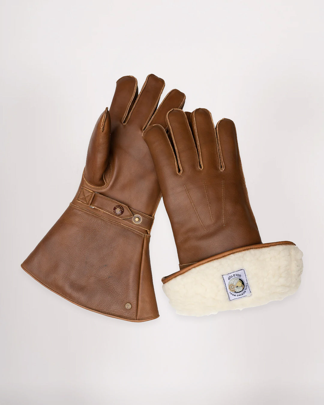 GOLDTOP ゴールドトップ グローブ The Merino Wool Goldtop | Classic Merino Wool Lined Leather Gauntlets - CE