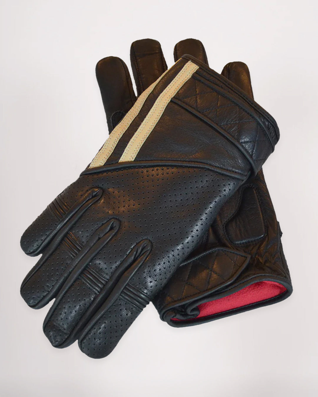 Short Racing Stripe Cafe Racer Gloves