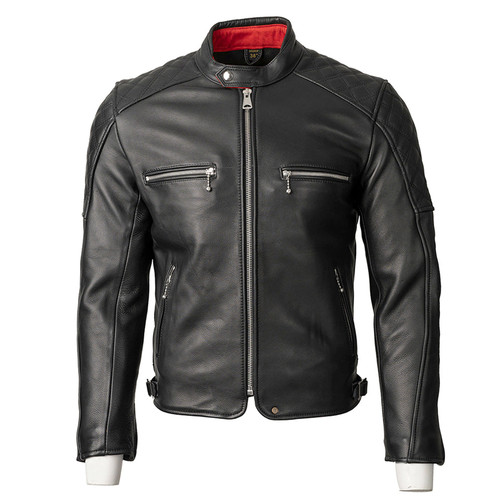 Goldtop | The Flat Tracker Jacket - CE Armoured Leather Motorcycle Jacket