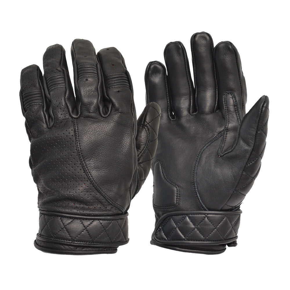 Goldtop Short Cuff Bobber Leather Motorcycle Gloves