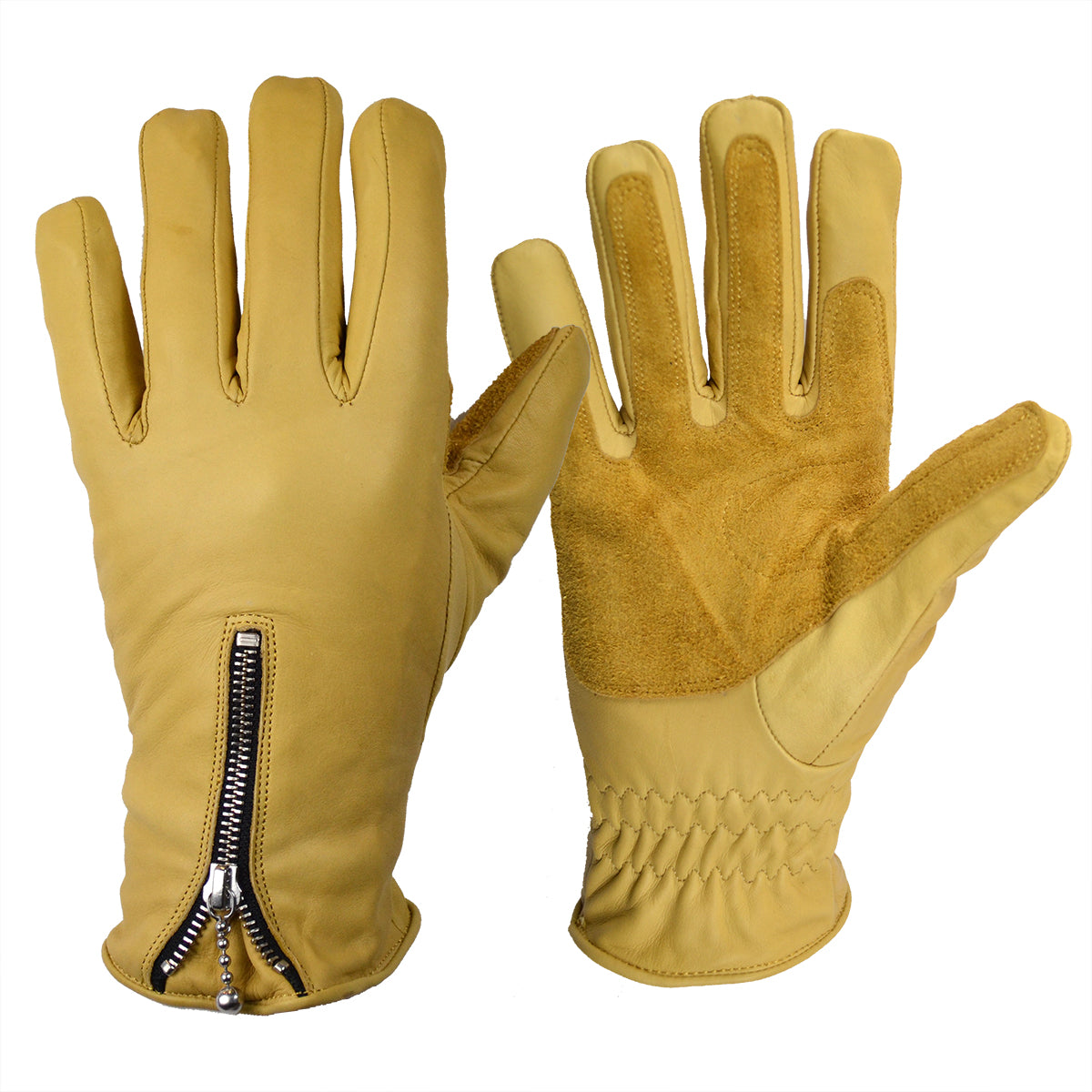 Goldtop | Zipped Cruiser Gloves - CE Certified Leather Motorcycle